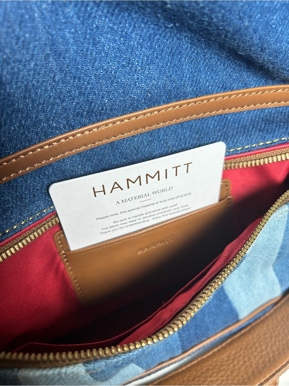 Hammitt Beverly Medium Denim Striped Shoulder Crossbody Bag NWT - Picture 8 of 12